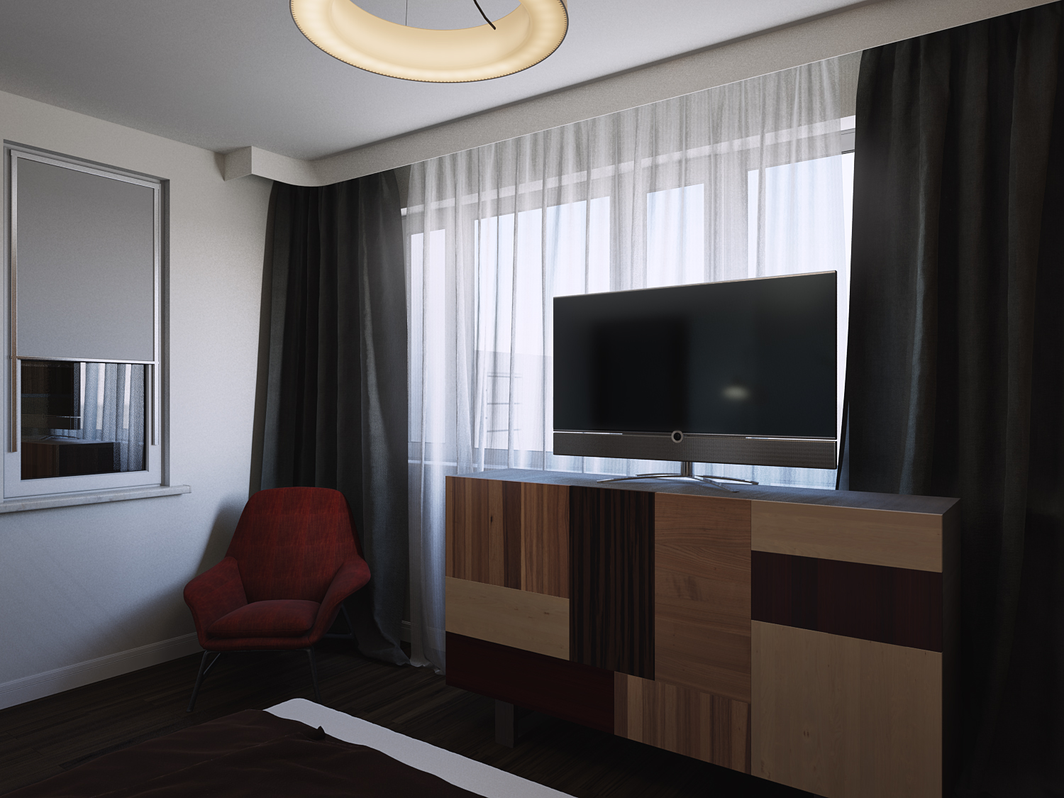 3D визуализация дизайн-проекта интерьера спальни