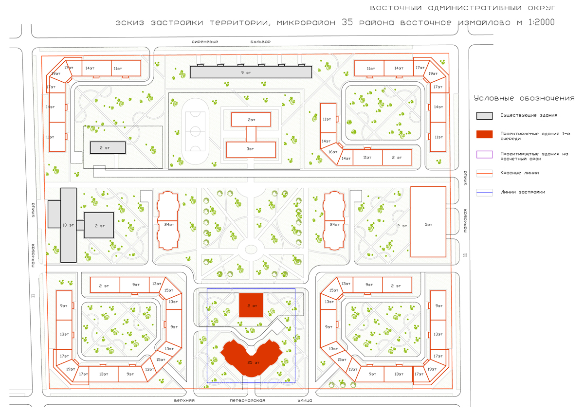 Эскиз застройки территории, Измайлово