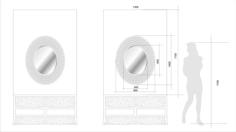 проект комода с зеркалом