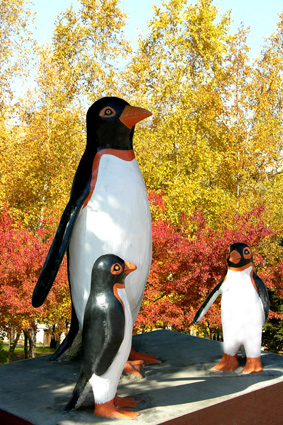 статуя пингвины