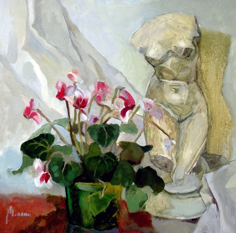 Венера и цикламен 50х50 х/м 2010г.