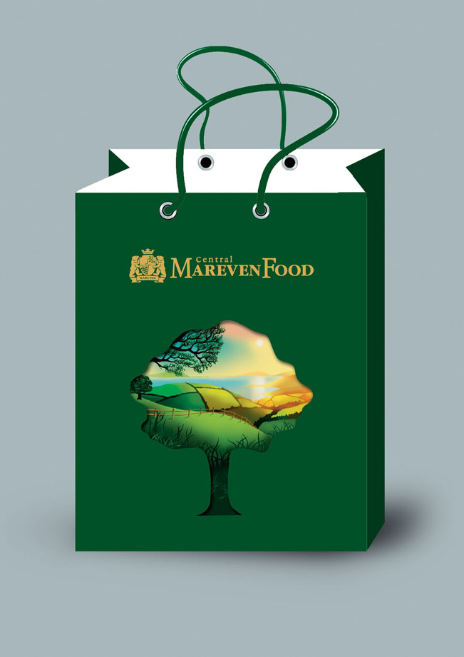 Дизайн подарочного пакета для фирмы MAREVEN FOOD.