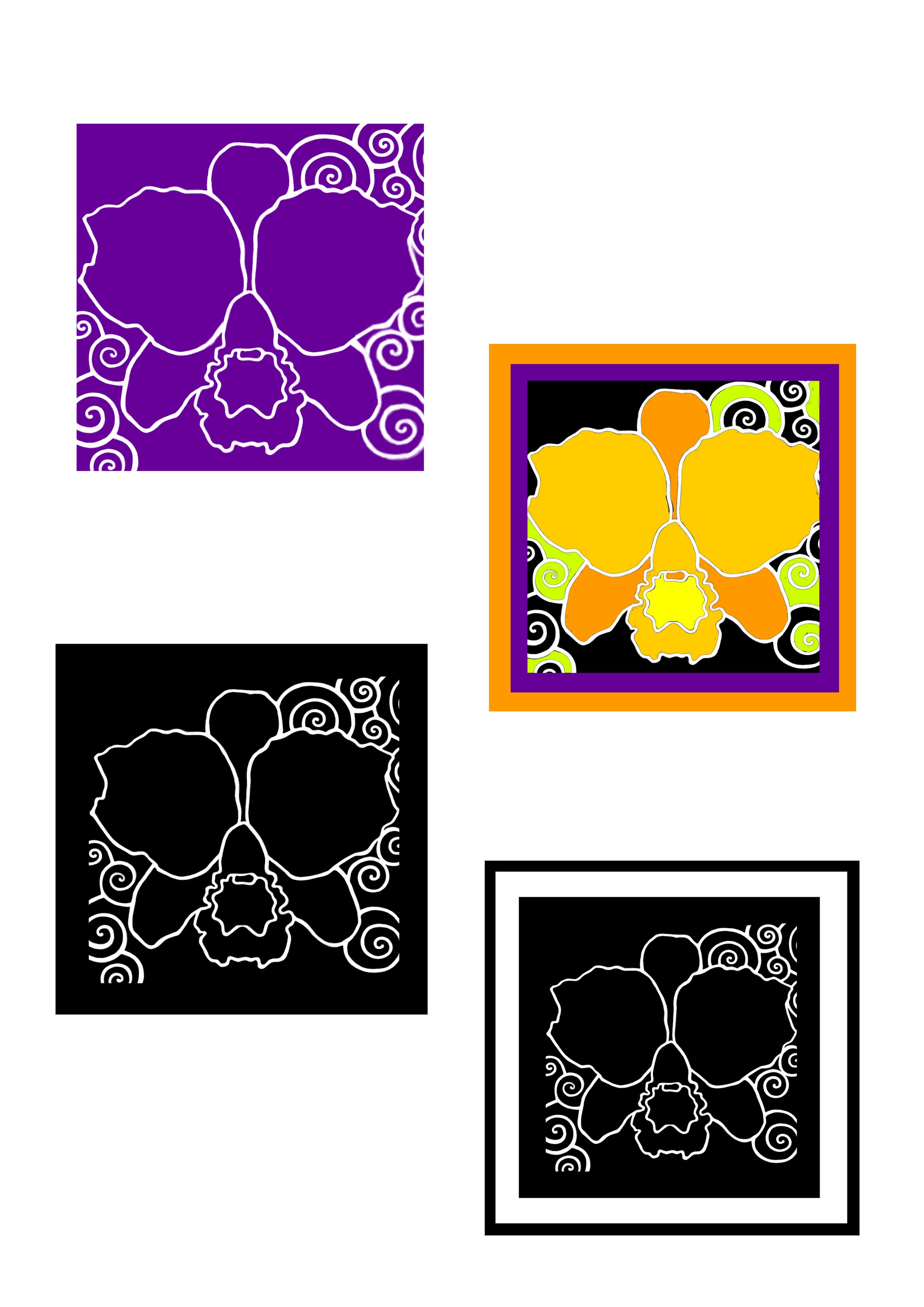 Эскизы логотипа орхидея
