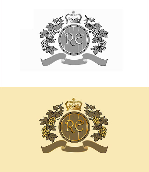 Логотип винной компании &quot;Rom Exim&quot; SRL