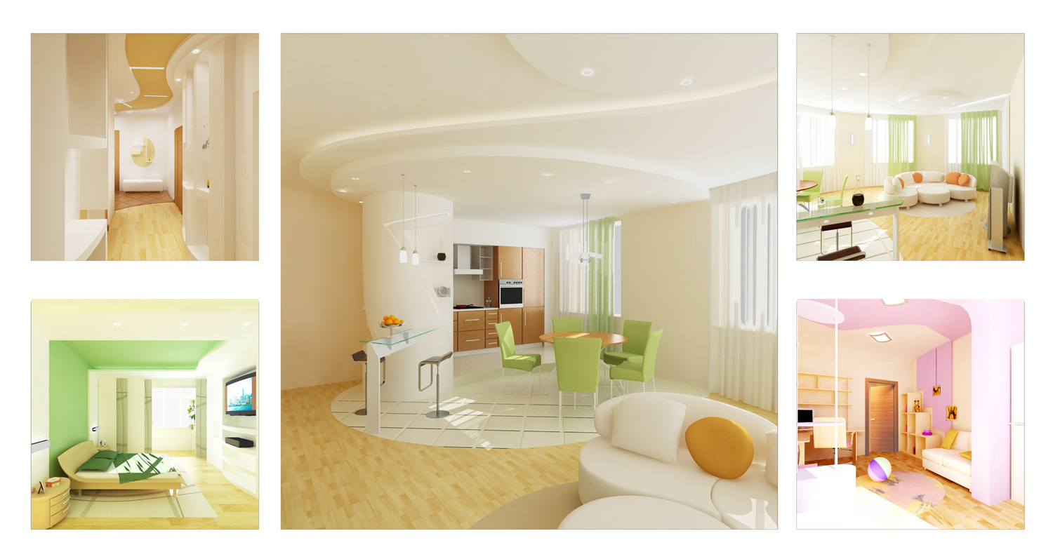 интерьер квартиры выполнен в дизайн- студии Виниса