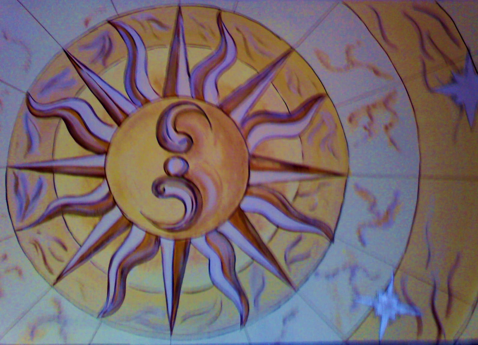 Созвездие зодиак, Роспись стен, настенная живопись, Солнце