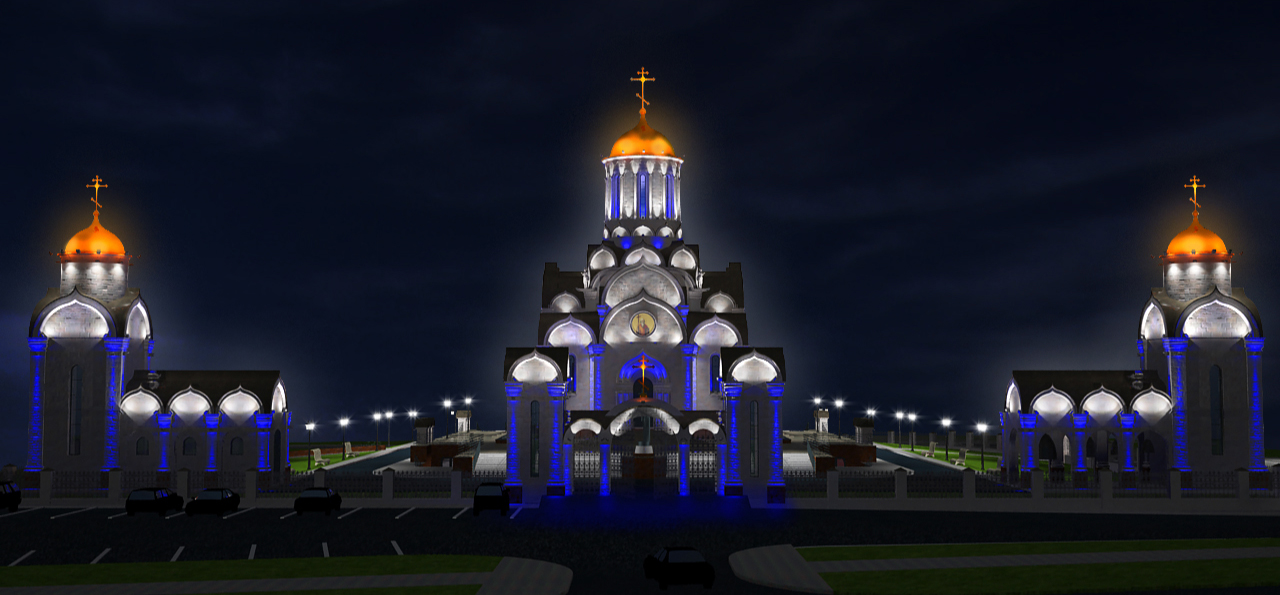 Освещение соборного комплекса г.Уфа