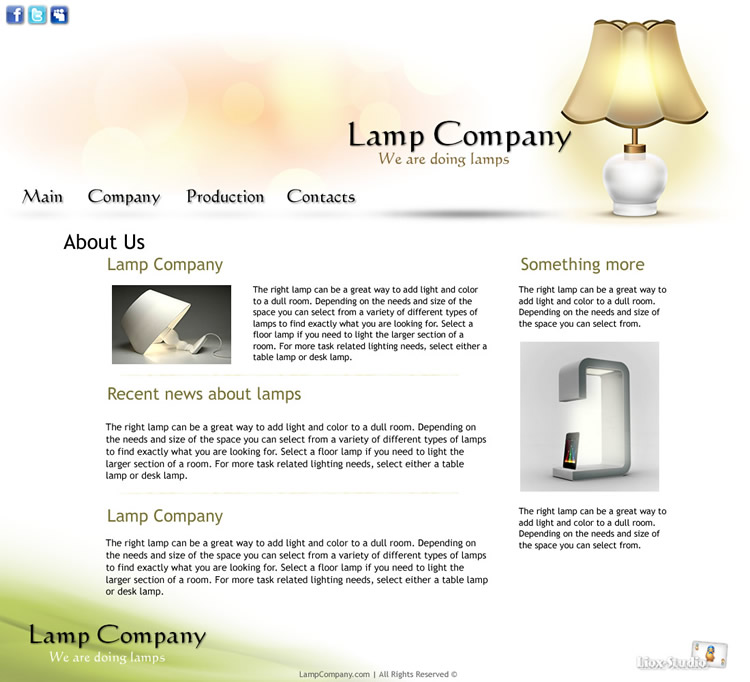 Сайт ламповой компании - в Продаже