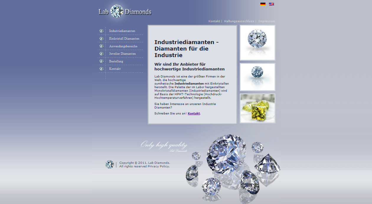 Cоздании сайта для «Lab-Diamonds»