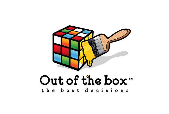 Логотип OUT OF THE BOX - креативная компания