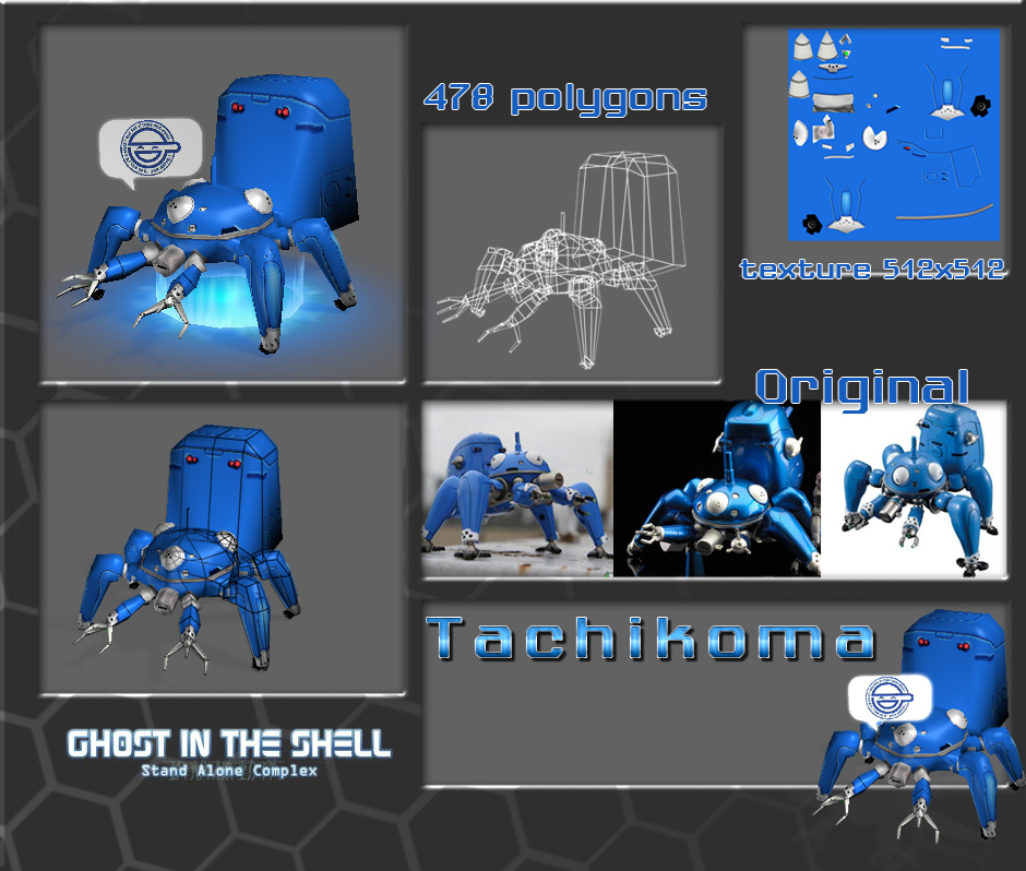 low poly tachikoma (GITS) старая работа