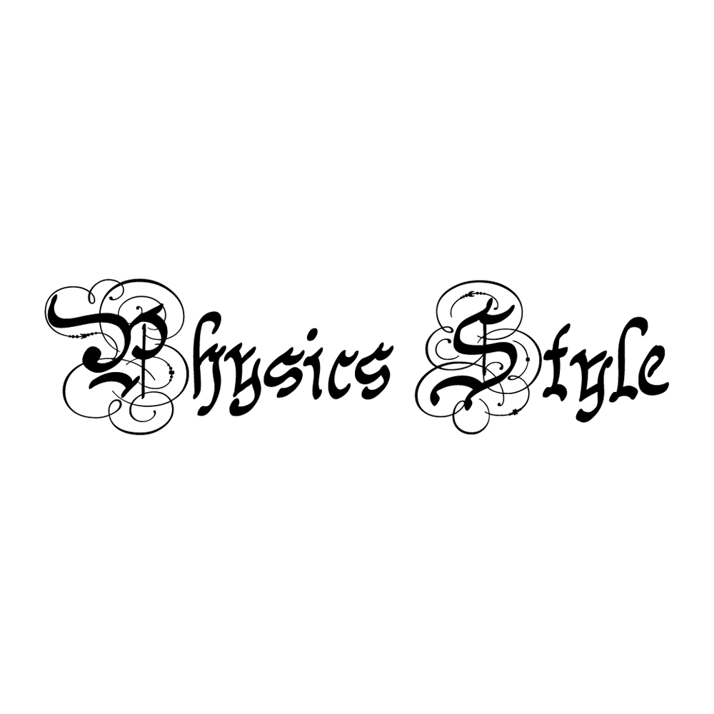 Вариант лого Physics style (каллиграфия)