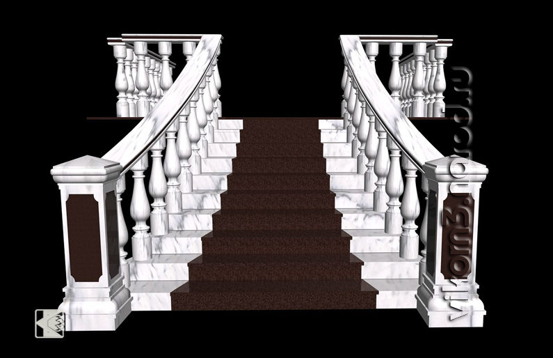 Макет парадной лестницы из гранита и мрамора
