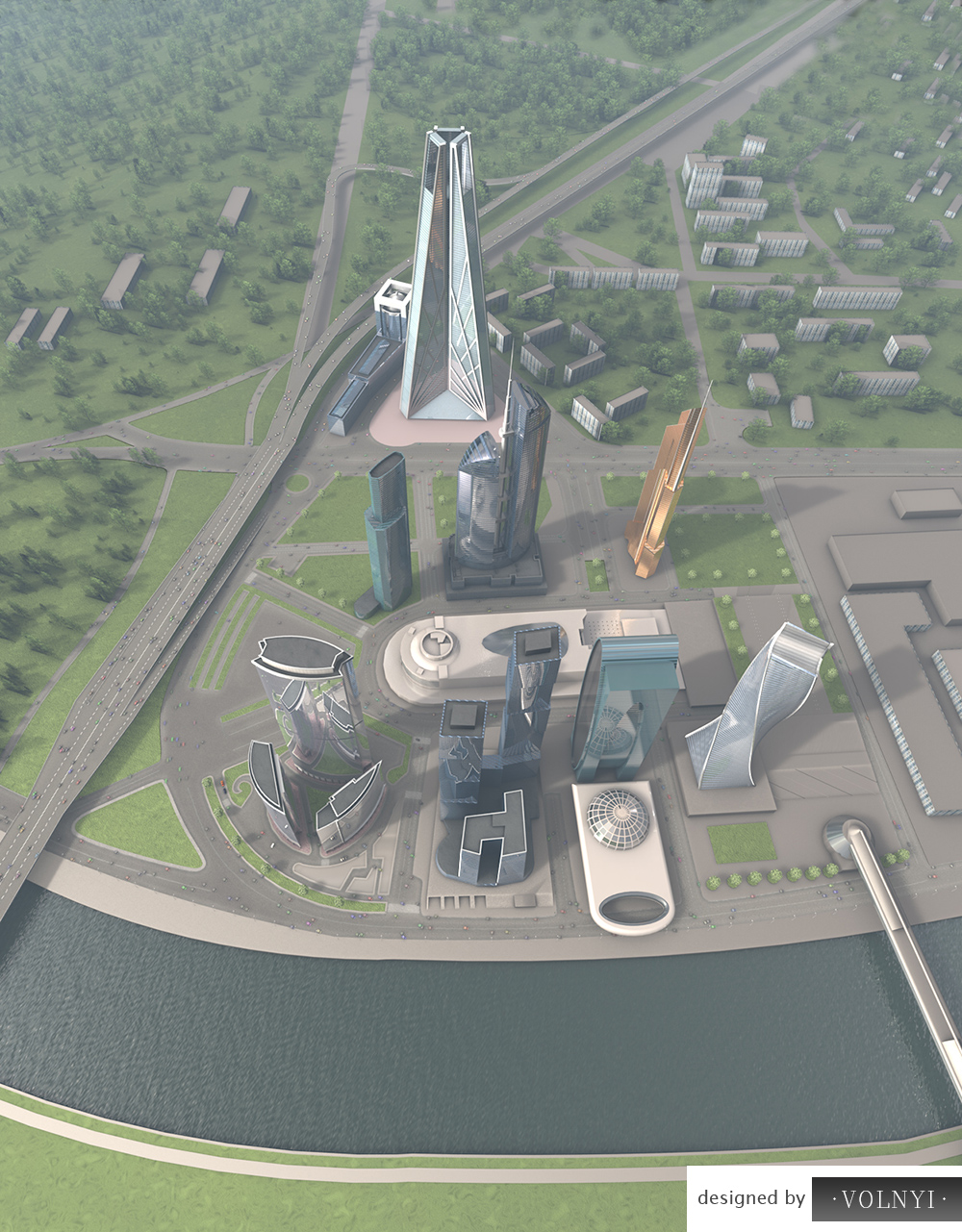 3D визуализация Москва Сити для сайта