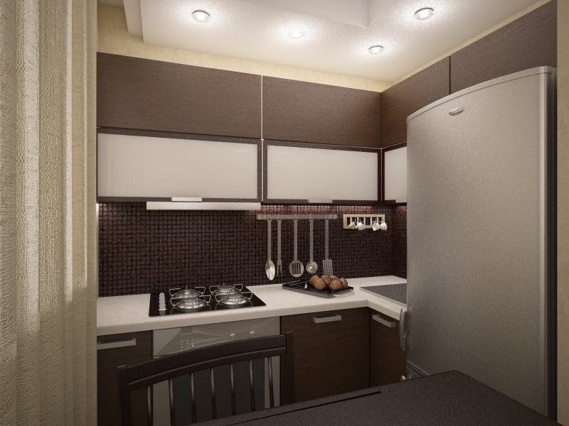 3D визуализация - однокомнатная квартира - кухня