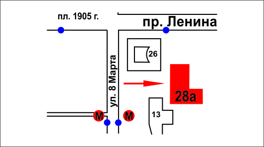 карта проезда на визитку