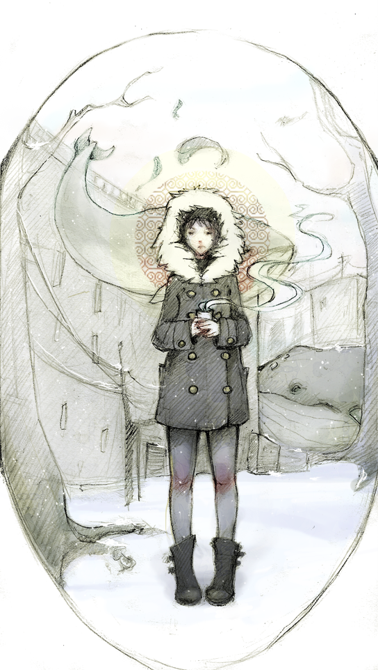 снег