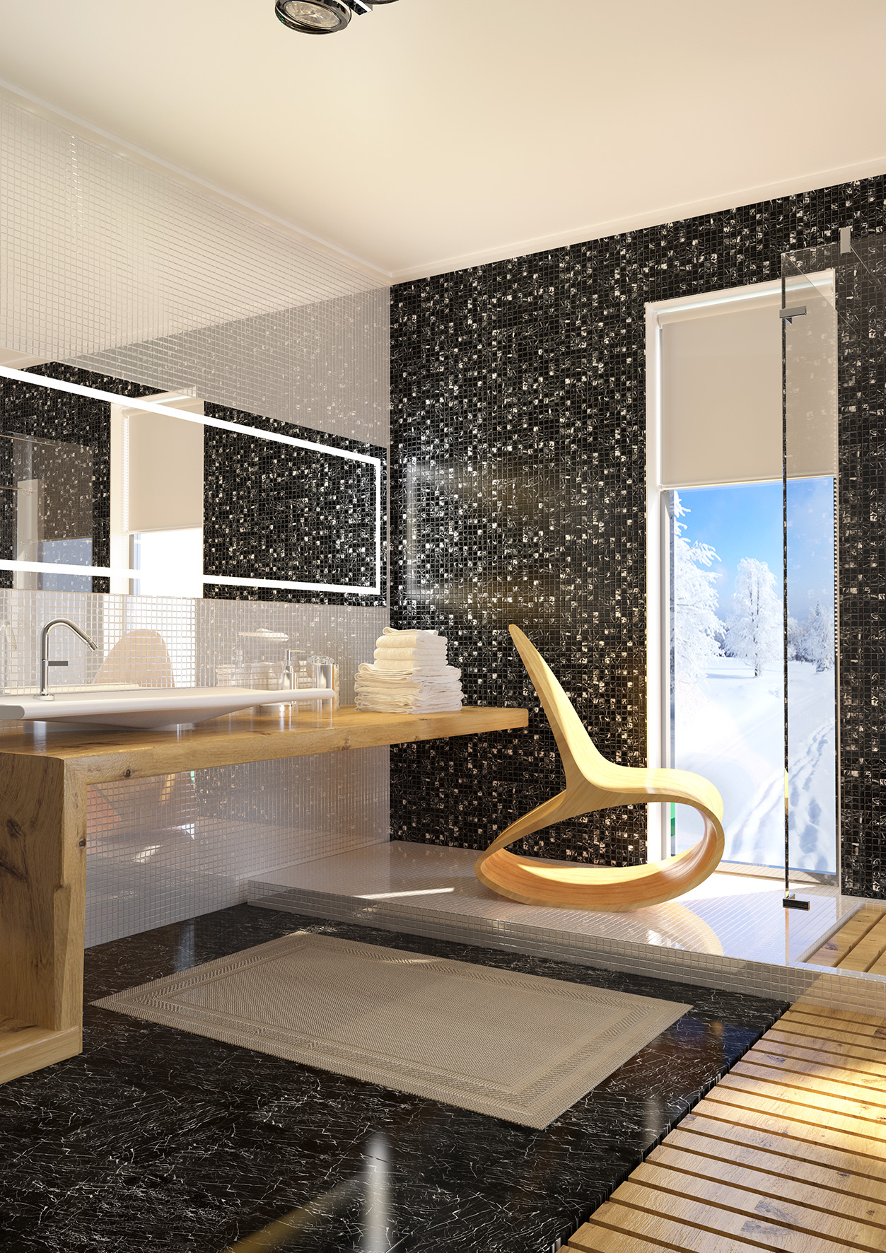 Визуализация мозаики в ванной комнате