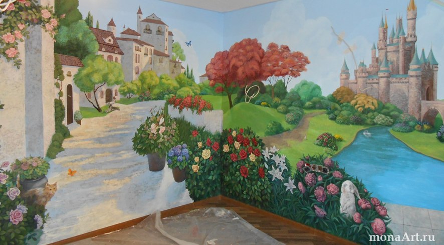 Роспись стен в детской &quot;Райский сад&quot;