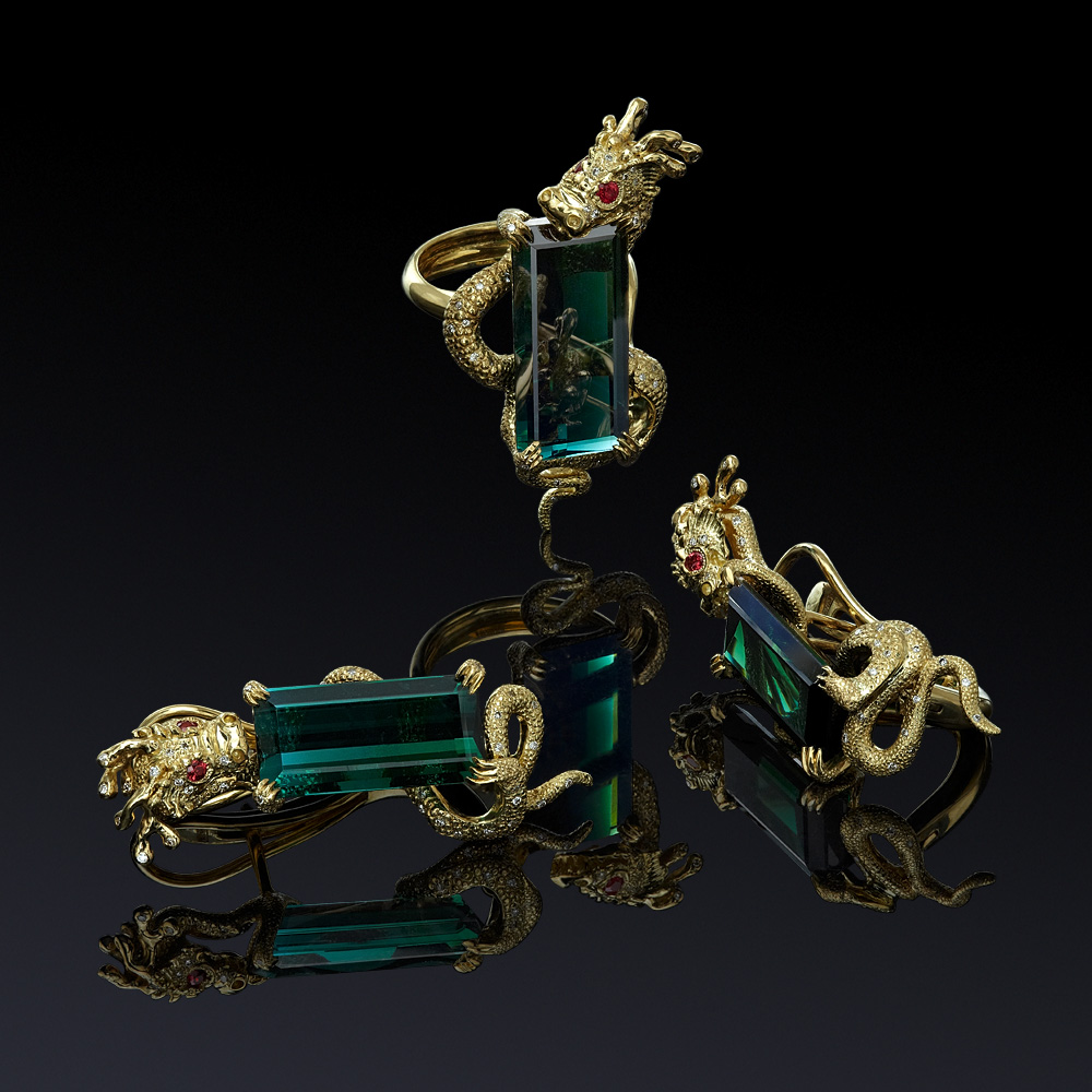 Фотосъемка ювелирных украшений Бриллианты Турмалины Diamond Jewellery