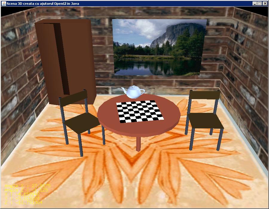 Visualization of the room with objects in Java