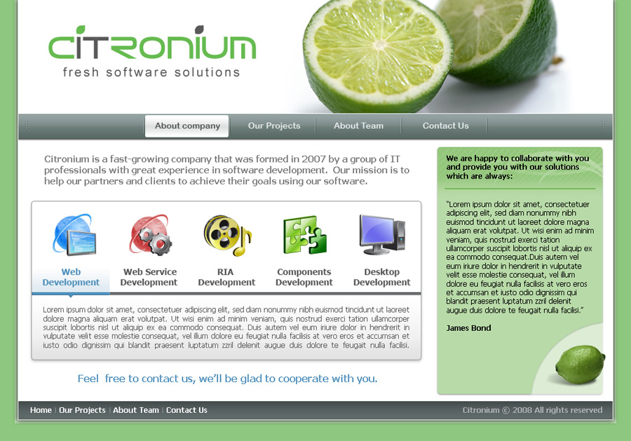 сайт компании &quot;Citronium&quot;