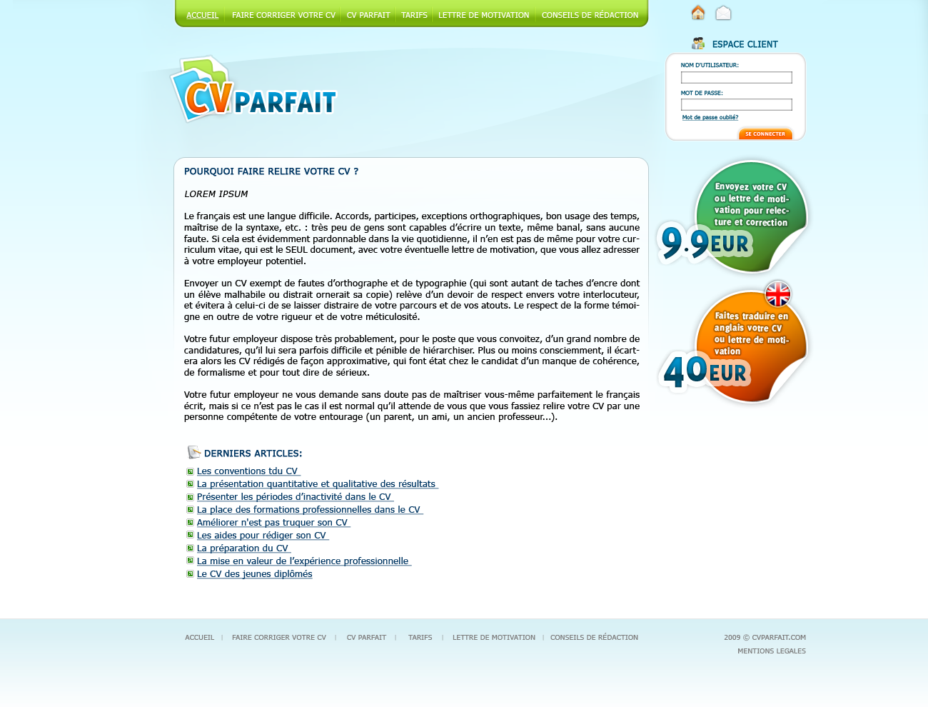 CV Parfait