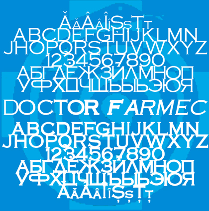 Акцидентный наборный шрифт DOCTOR FARMEC SV формат TTF/OTF