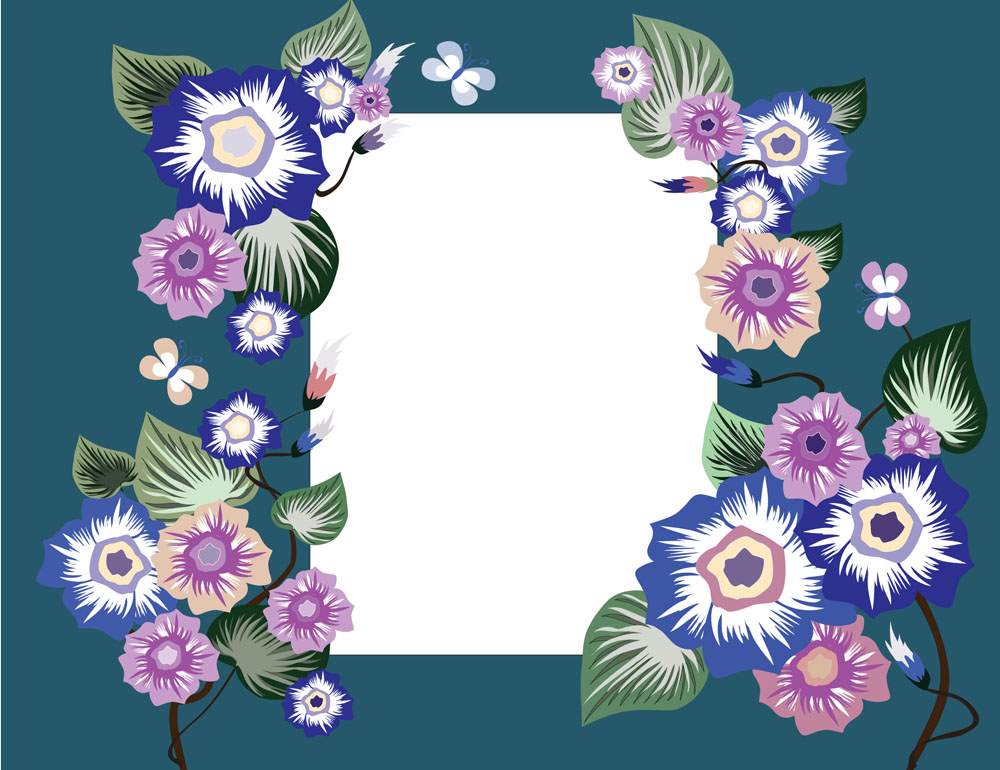 Flower frame ipomea