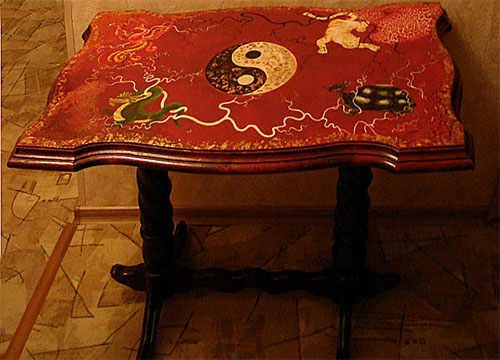 роспись столика в стиле фэн-шуй