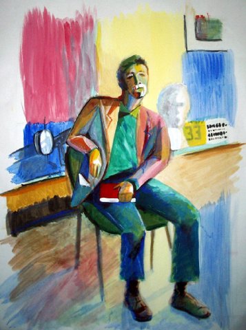 мужчина, сидящий на стуле