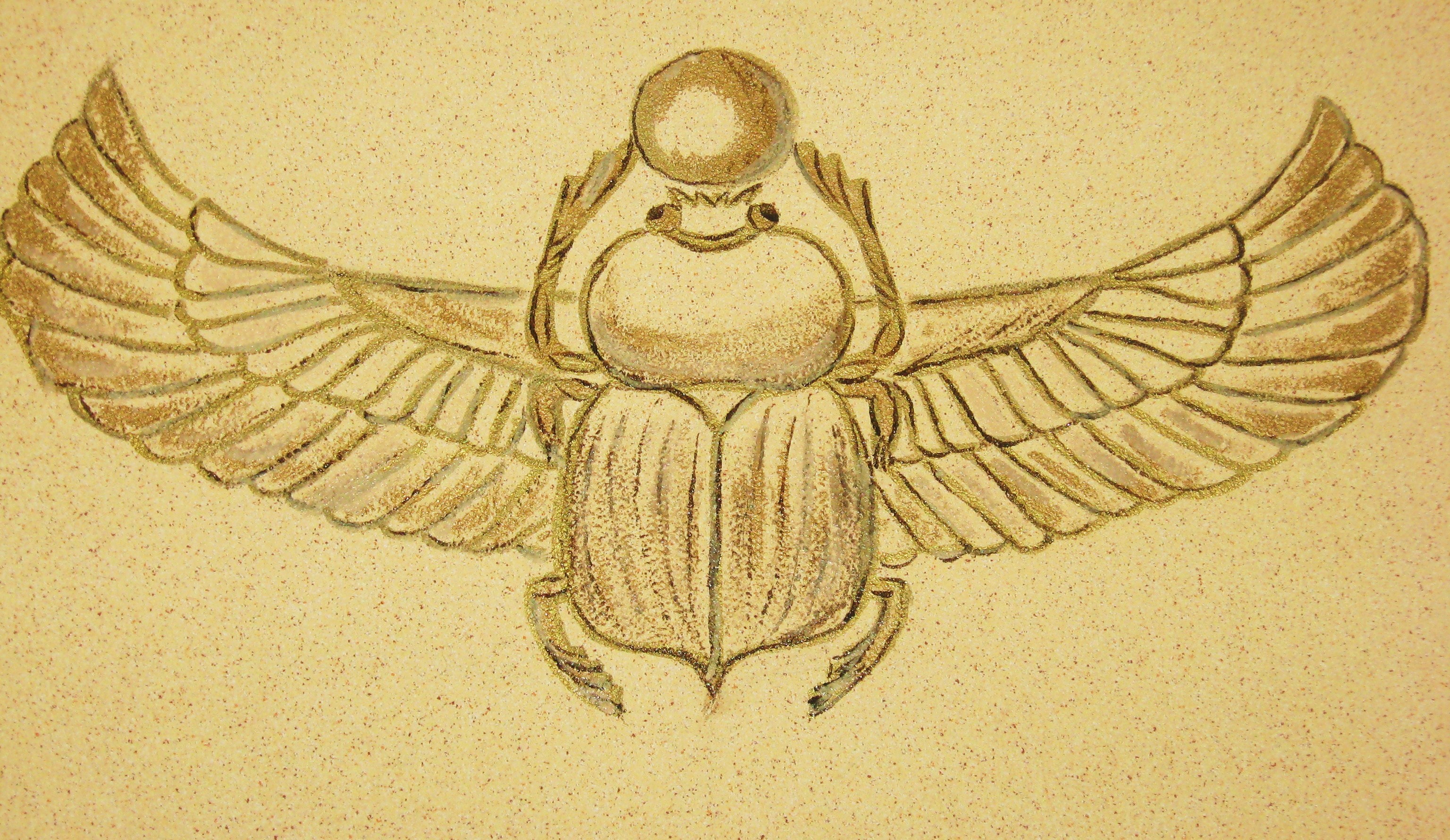 Скарабей символ древнего Египта рисунок