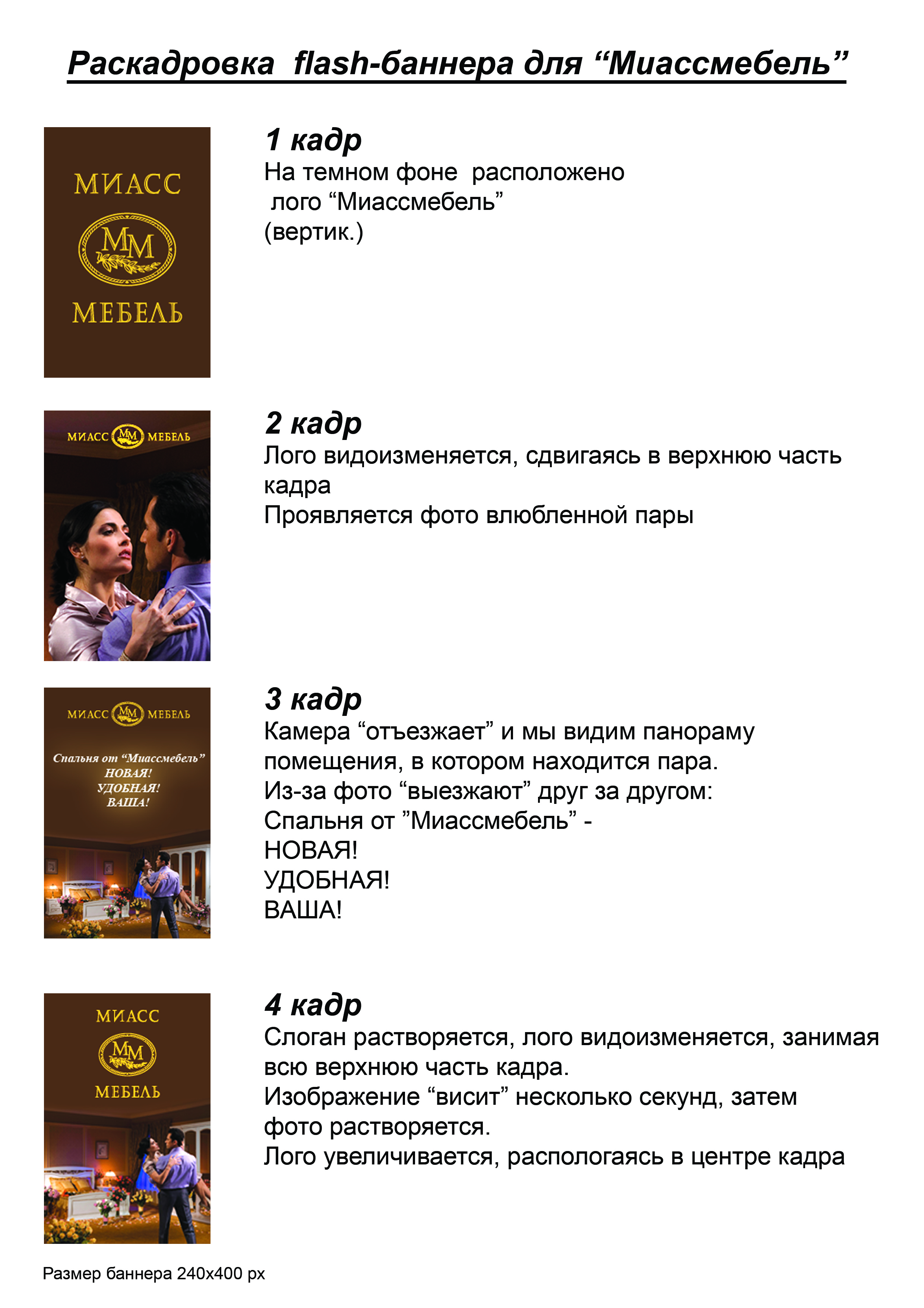 раскадровка баннера для компании &quot;Миасс мебель&quot;