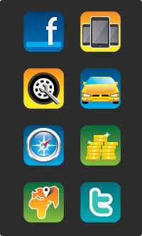 8 rounded-corner icons