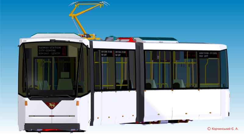 Трамвай с низким уровнем пола; выполнен в SolidWorks 2006
