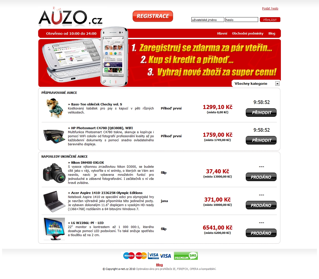 Auzo.cz - Pay&Bid aukce