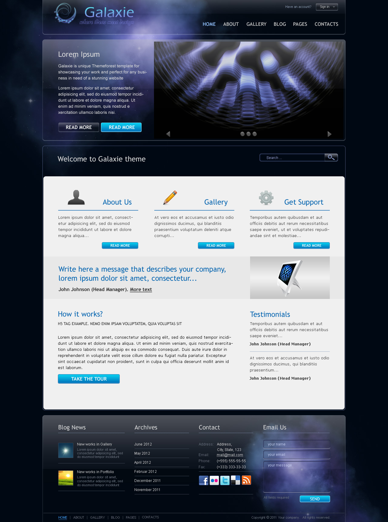 Galaxy Template (Wordpress Theme)