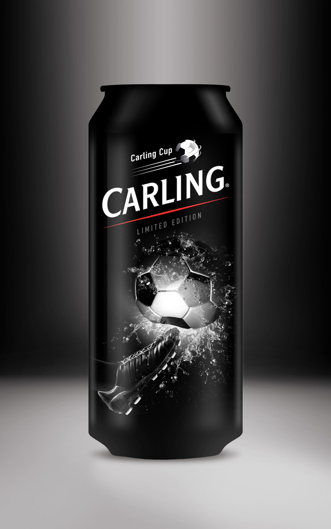 Утвержденный вариант футбольной банки английского пива Carling