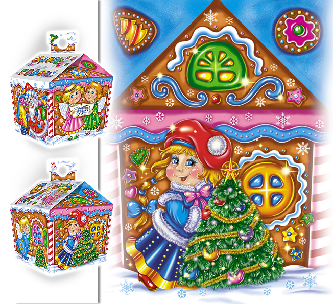 новогодняя упаковка Рождественский домик (4)