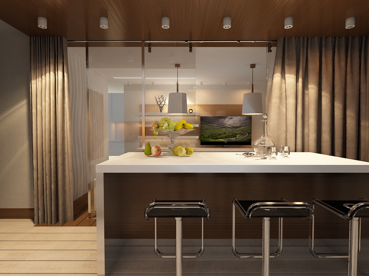 дизайн гостиной-кухни