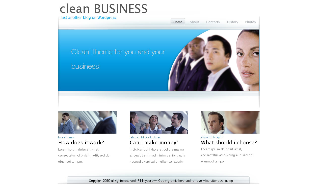 Clean business theme