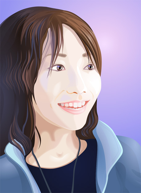 векторный портрет японская девушка