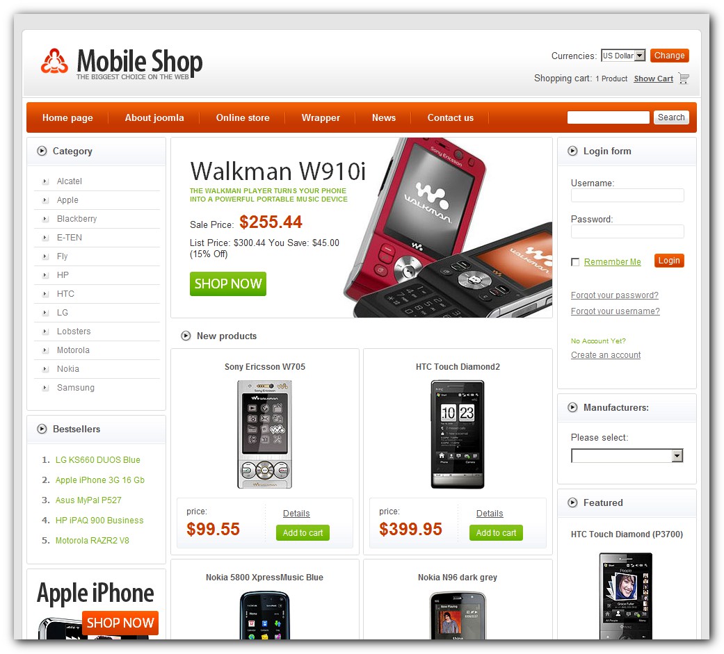 Верстка проекта «MOBILE SHOP» – резина