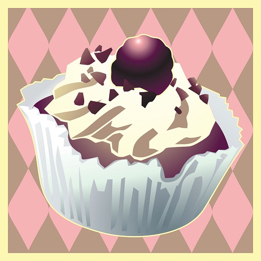 Cupcake with rapsberry