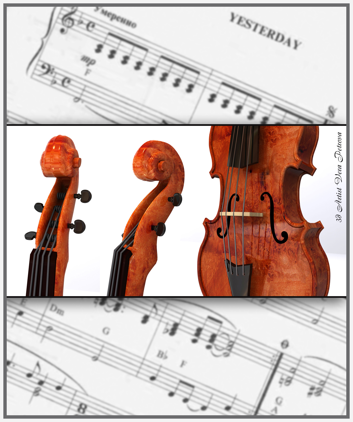 3д модель скрипки